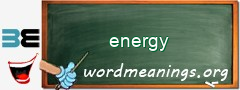 WordMeaning blackboard for energy